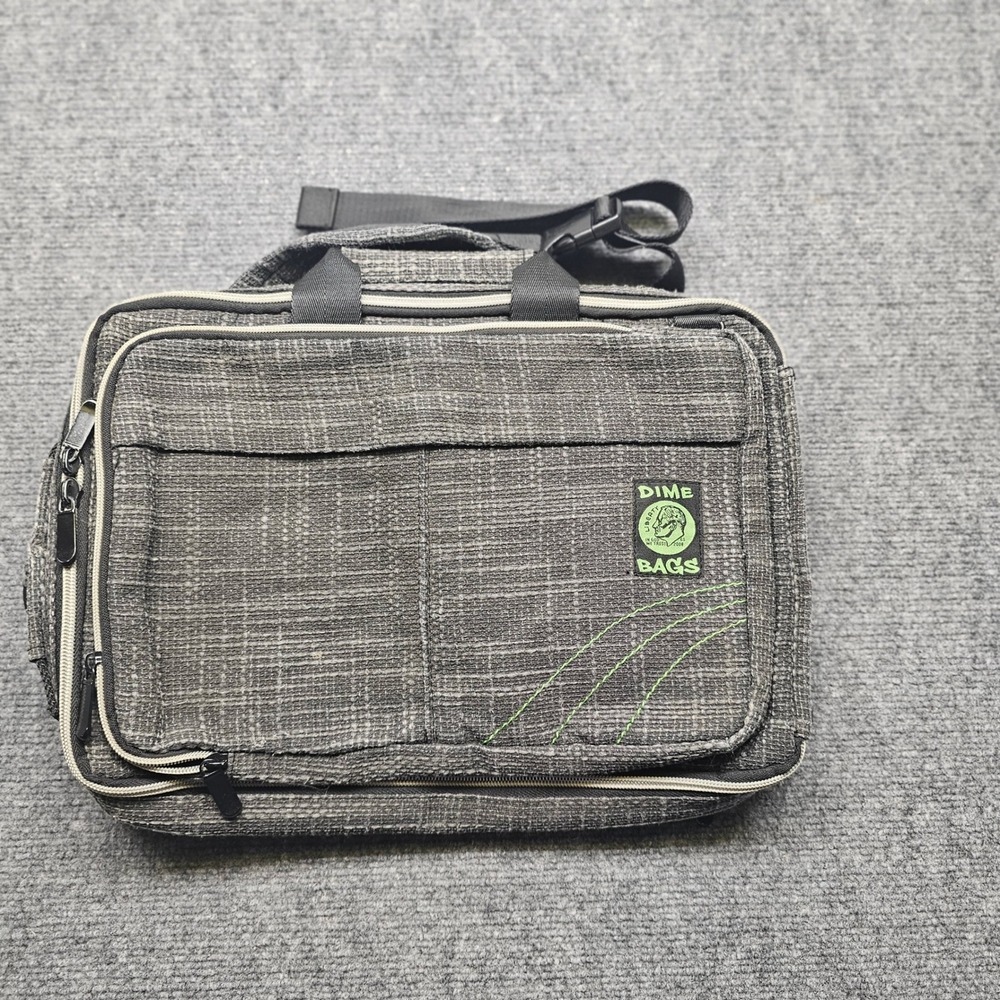 Dime Bags Padded Storage Case Hemp Blend Gray Messenger Bag with Shoulder Strap